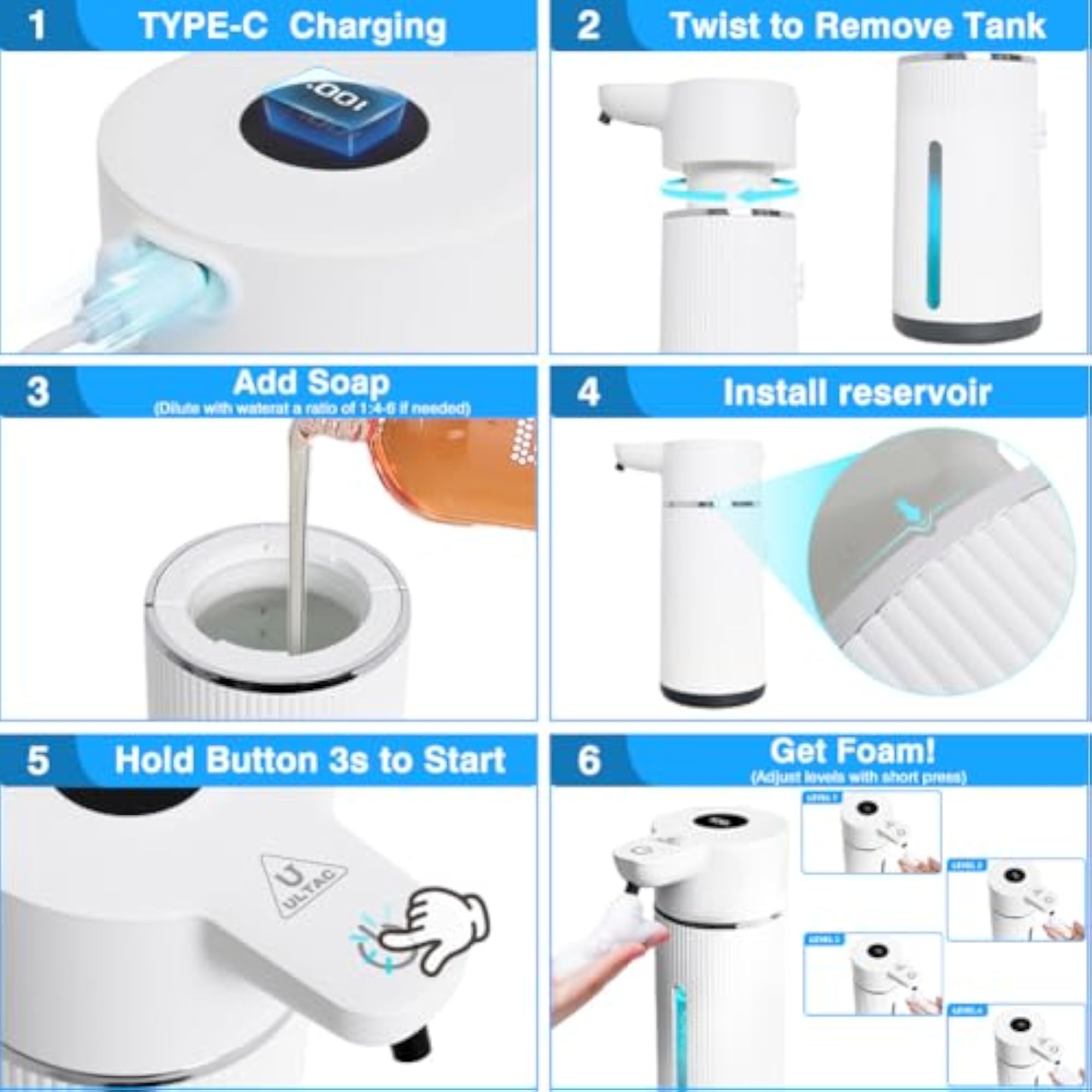Touchless Automatic Foaming Soap Dispenser
